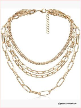 Adjustable Silver Alloy Chain Layered Goth Punk Necklace for Women